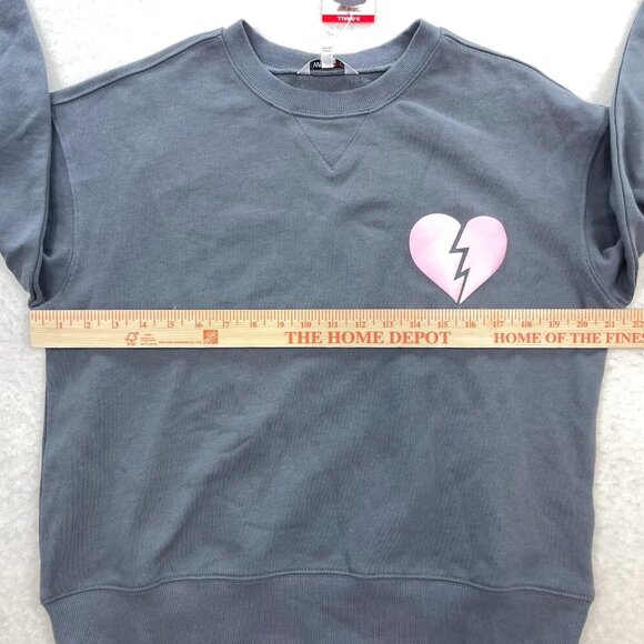 NWT Wildfox Women's Gray Graphic "I WISH IT WAS SATURDAY" Crewneck Sweater XS - Picture 7 of 8